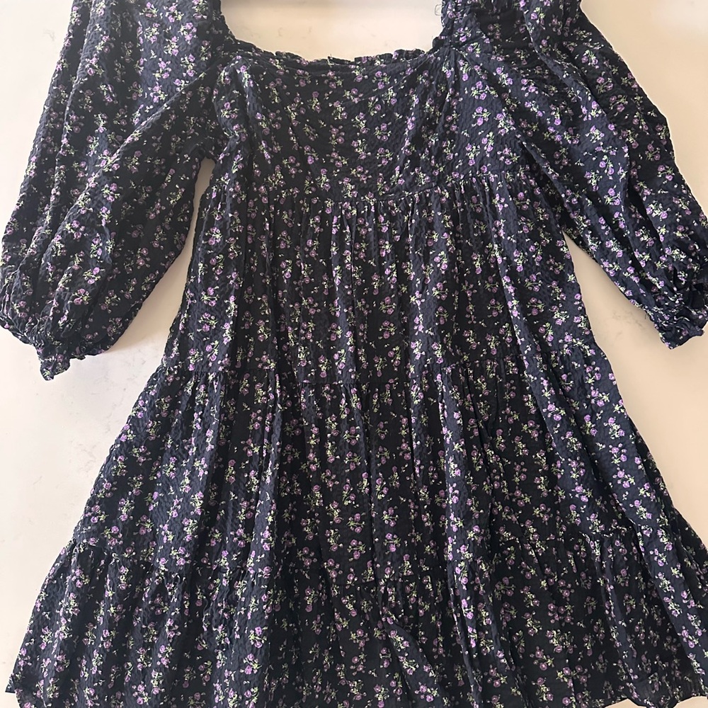 Floral Dress - Purple and Eggplant
